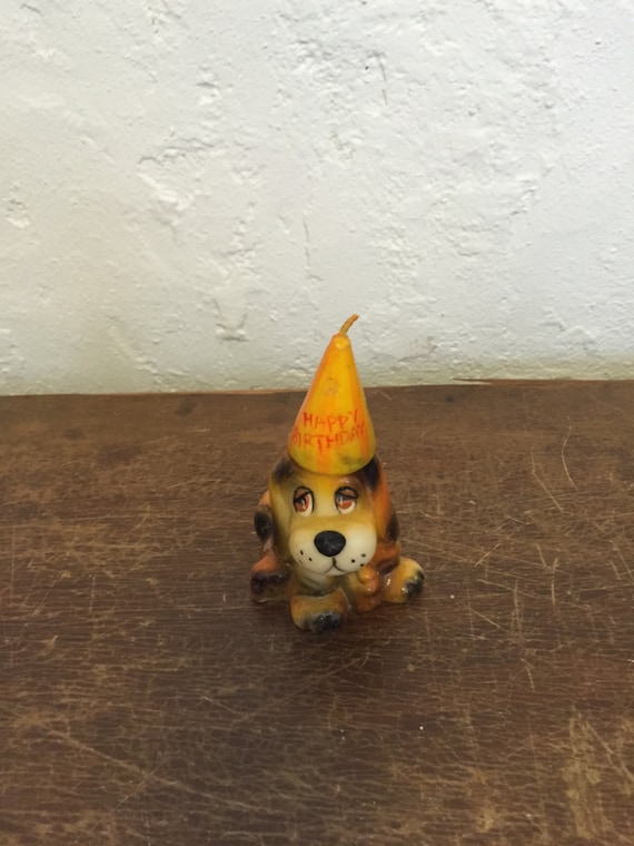 Vintage Dog Candle Happy Birthday Candle by 58petticoats on Etsy