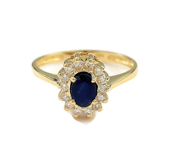 Blue Sapphire Ring Princess Diana Ring Engagement ring