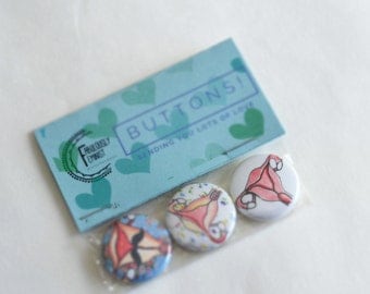 Uterus Feminist Pin Set