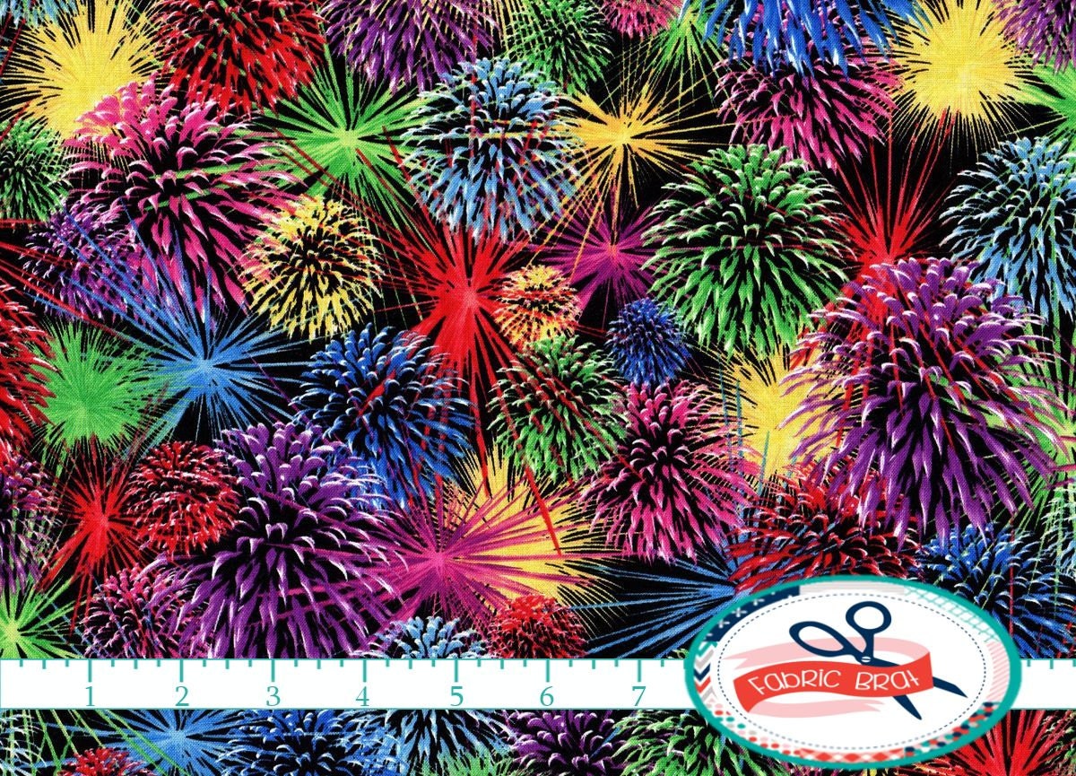 bright-fireworks-fabric-by-the-yard-fat-quarter-red-green