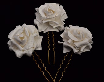 White Garden Rose Hair white rose hair pin | etsy White Garden Rose Hair white rose hair pin | etsy