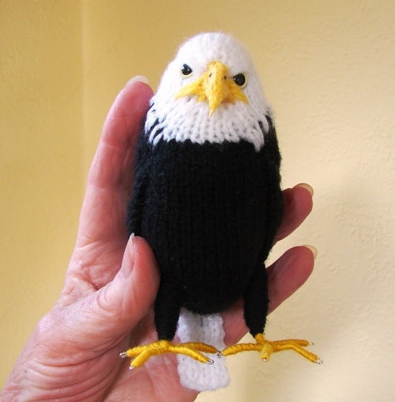 Eagle hand knitted miniature bald eagle tiny collectable