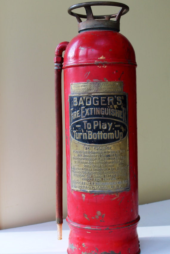 1930s Boston Red Badgers Fire Extinguisher