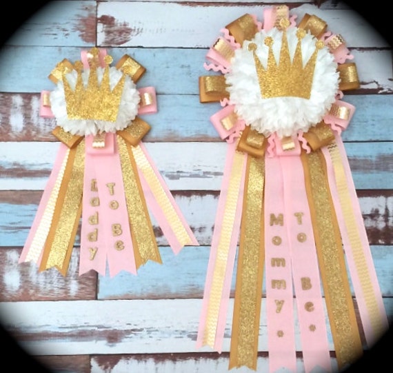 Pink and Gold Crown Customized Baby Shower by TristansGigi on Etsy