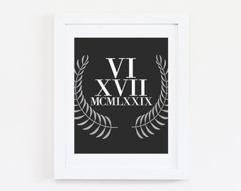 Roman numerals art | Etsy