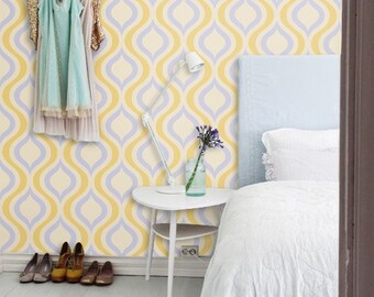 Ogee Wall Decor, Yellow Decorating Ideas, Removable Wallpaper Designs, Removable Wallpaper Adhesive, Removable Wallpaper For Kitchen, C009