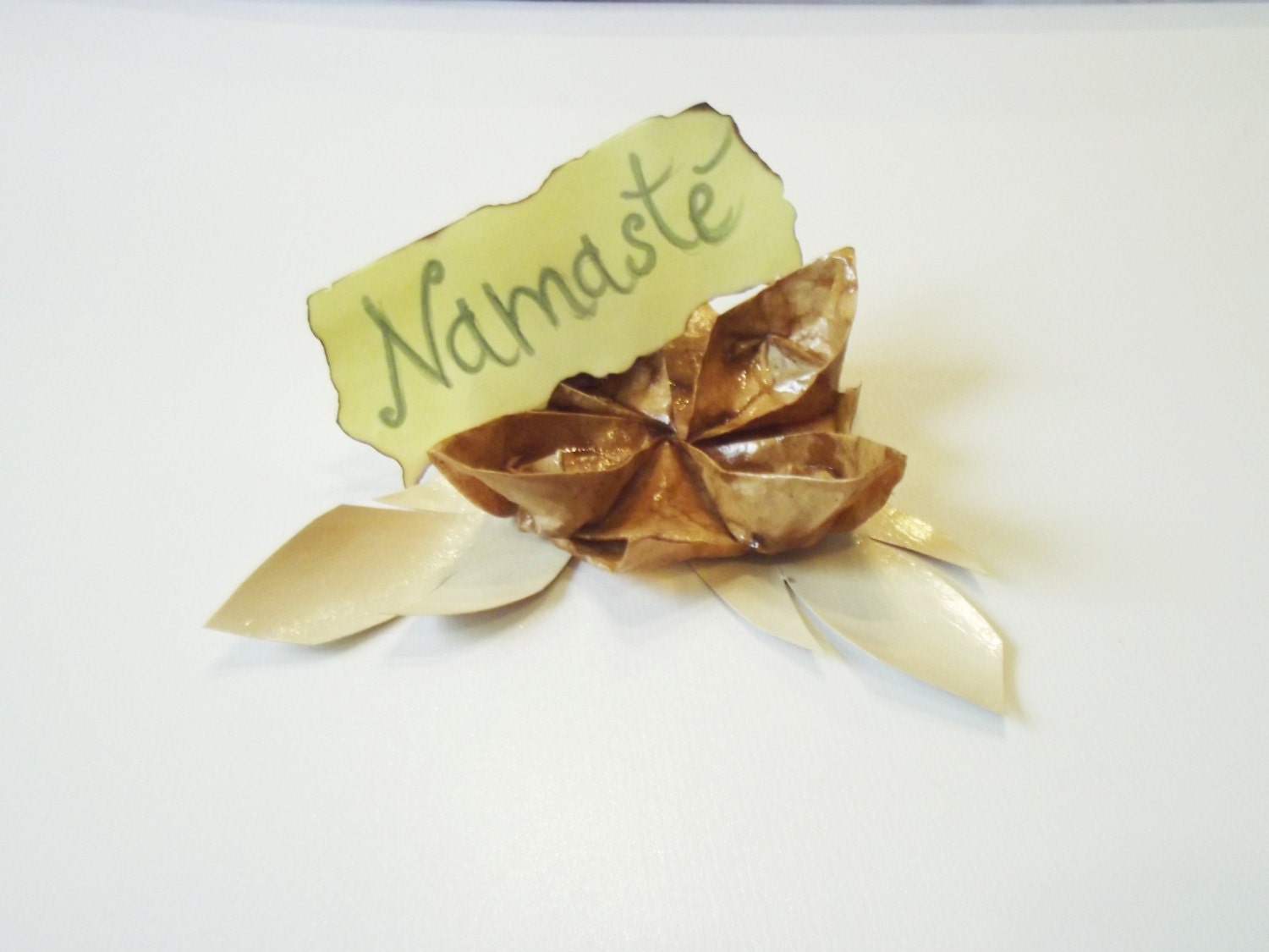 origami flower with leaves by Lotus Bynadialab placeholder flower origami Etsy on Namaste