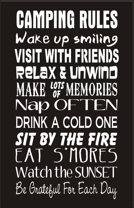 Download CAMPING RULES Sign Stencil Several Sizes by SuperiorStencils