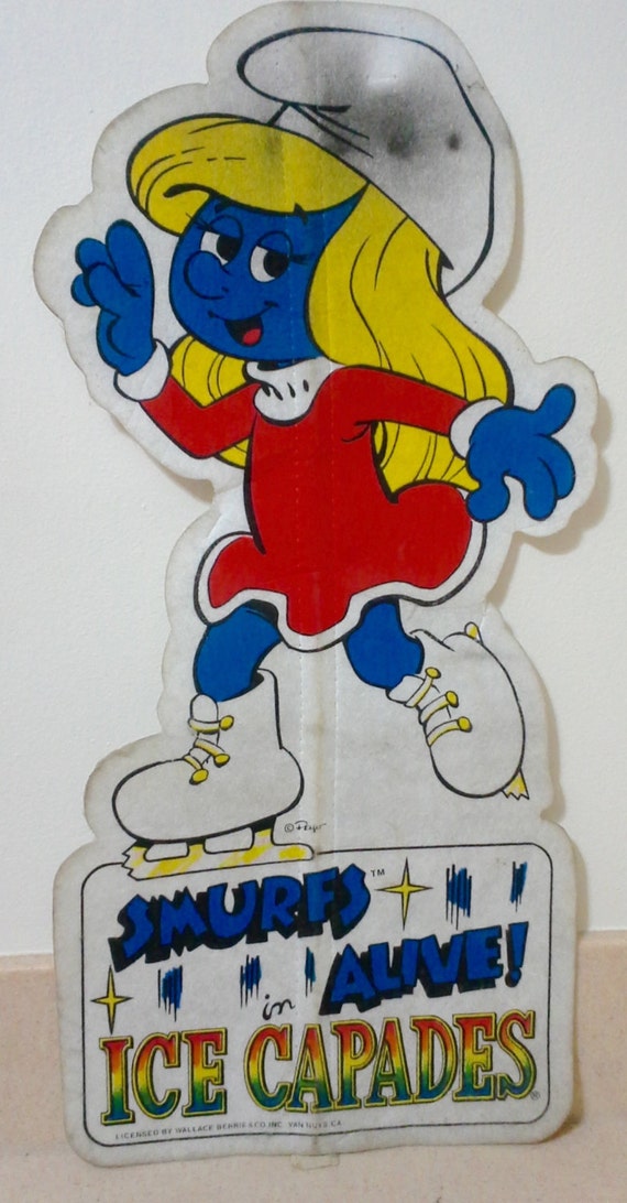 Items Similar To 1983 Smurfette Smurfs Alive Ice Capades Felt Pennant