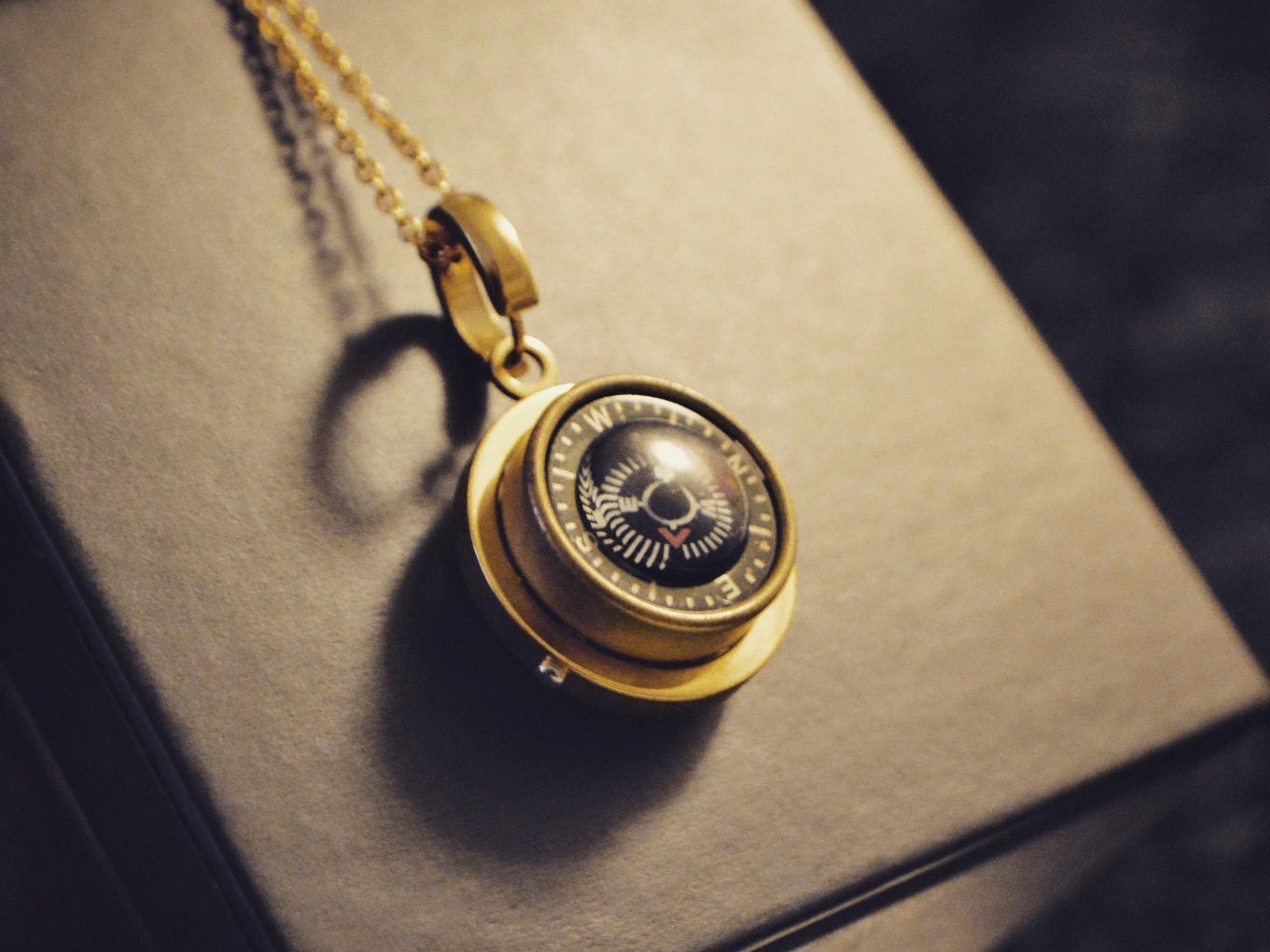Steampunk Clockwork Compass Orb Pivot Necklace