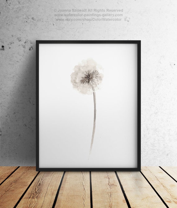 Items similar to Dandelion drawing Natural Minimalist  