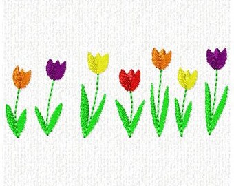 Machine Embroidery Tulip Border