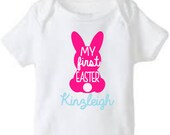 Items similar to Personalized Spring Easter Bunny Rabbit Baby Girl Boy