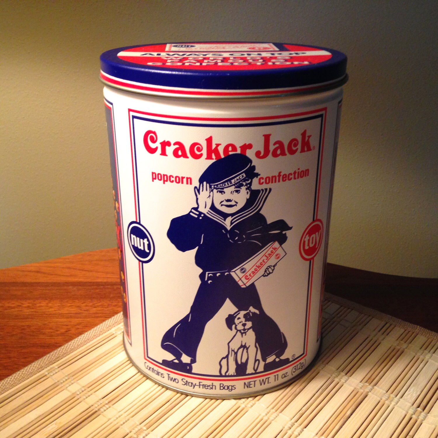 Vintage large Cracker Jack limited edition tin by FromTheSeller