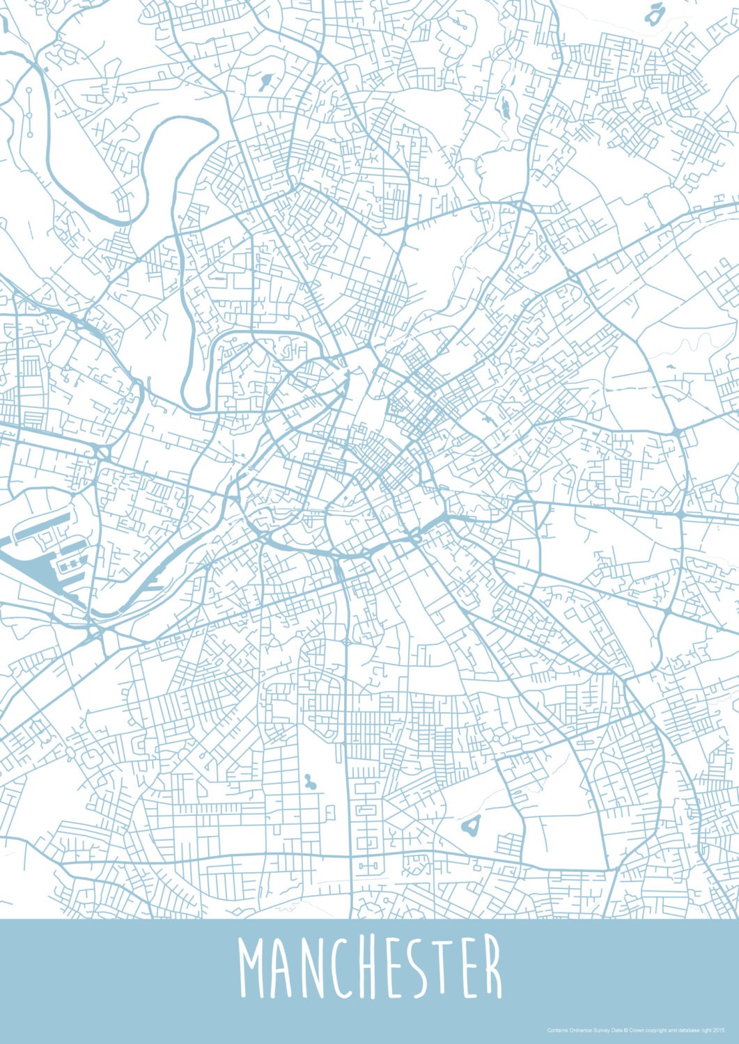 Manchester City England Art Map Roads Print Your Places