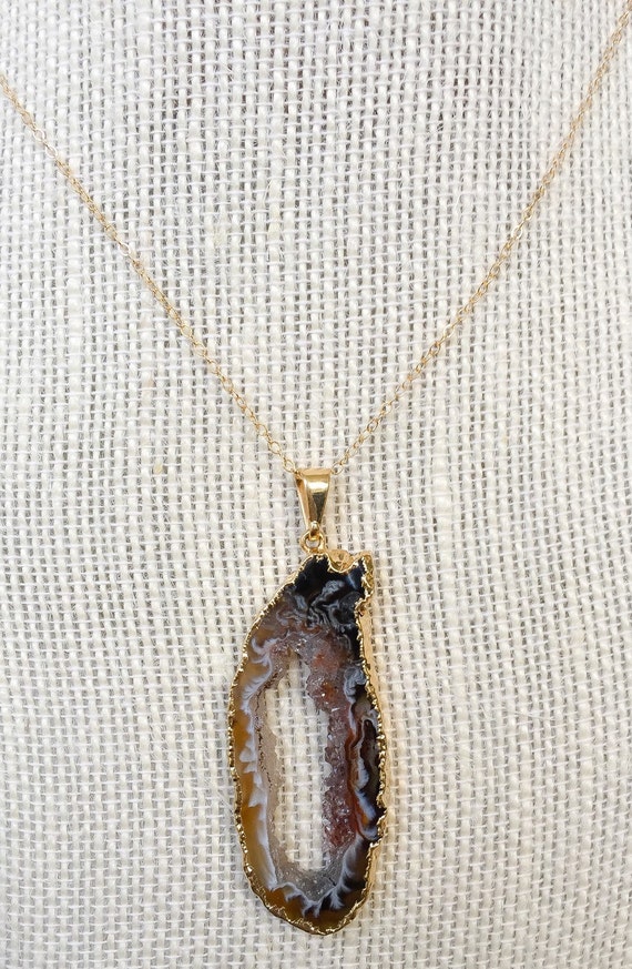 Items similar to Geode Necklace Gemstone Necklace, Southern Wire on Etsy
