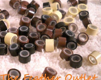Lot 50 Microlink Beads Silicone Lined for attaching FEATHER Hair Extensions