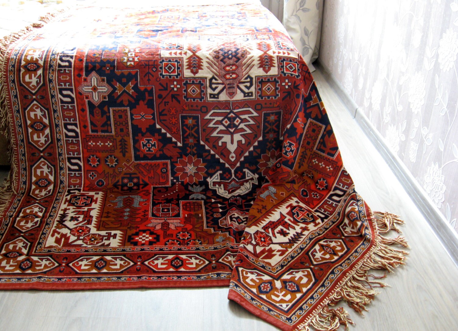 Bohemian tablecloth bedspread/Turkish by VintageofUkraine on Etsy