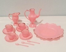 Anciennes Dinettes Maison De Poupee Antique Dollhouse China Opaline Tea