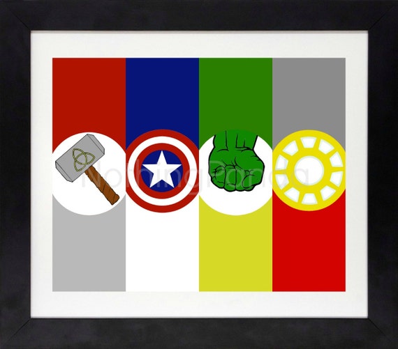 Avengers Art // Avengers Superheroes // Boys Wall Art // Boys