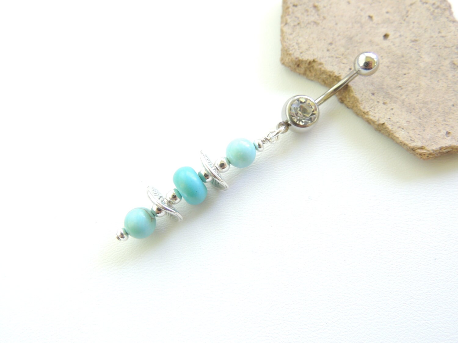 Turquoise Belly Button Ring Dangle Belly Button Ring Belly