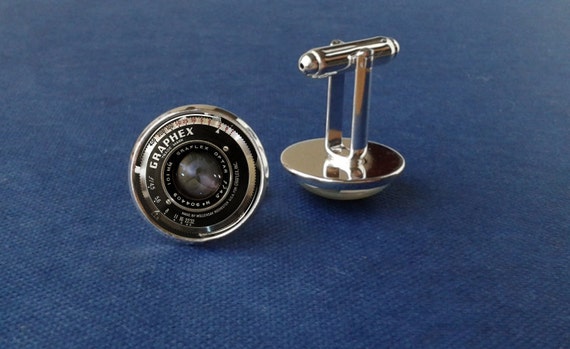 Vintage camera lens cufflinks, black camera cufflinks, camera lens jewelry, photographer gift, photo cufflinks, minimalistic, modern steampunk buy now online