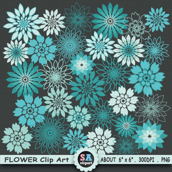 Items similar to Flower Clipart "FLOWER CLIP ART" pack ...