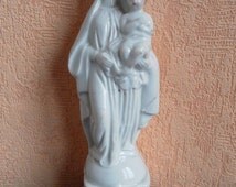 Hand Painted Gold DorÃ© White Porcelain Statue Holy Virgin Mary ...