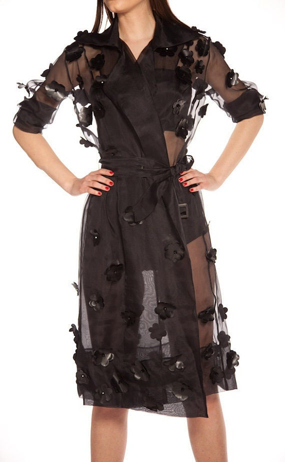 JANNAT ORGANZA TRENCH - PERIWINKLE
