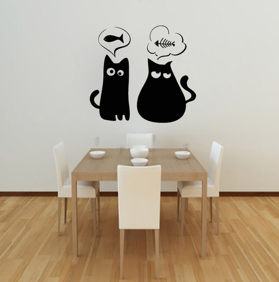 Cat Wall Art Decals Kitten Animal Decal Vinyl Sticker by CozyDecal