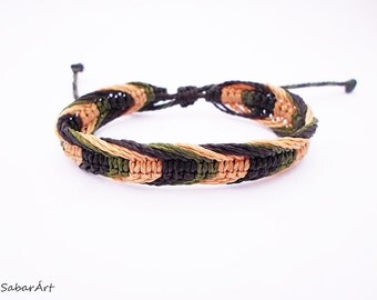 Army bracelet, camouflage colours, army wristband, mens bracelet, mens wristband, neutral colours, camouflage colors, fishing lovers, army