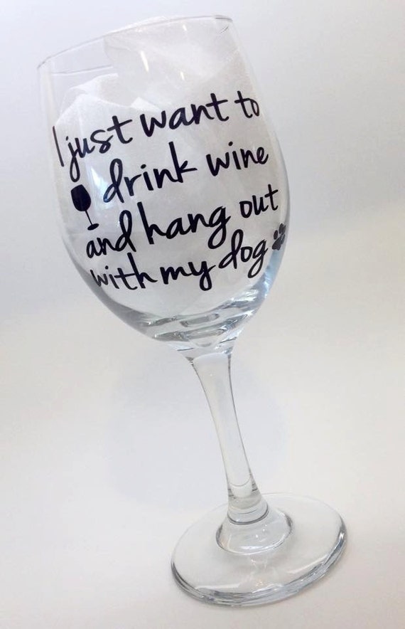 Items similar to Dog Lover Wine Glass - 