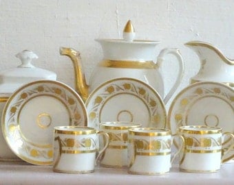 French Antique Napoleon III Tea Set // French Antique Napoleon III Coffee Set