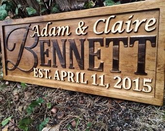 Personalized Wedding Gift Last Name Established Sign Family Name Sign Wooden Sign Custom Wood Sign Anniversary Couple Gift Personalized Sign