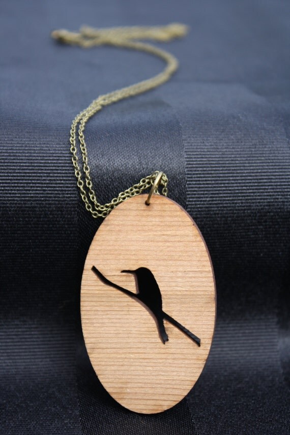 Bird on a wire necklace by MultiverseDesignsNZ on Etsy