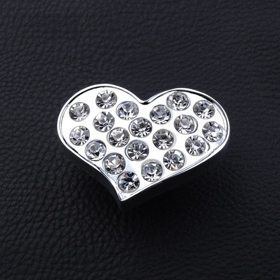 Glass Knobs Heart Dresser Drawer Knobs Pulls by MINIHAPPYLV