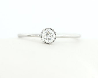 Bezel set engagement ring etsy