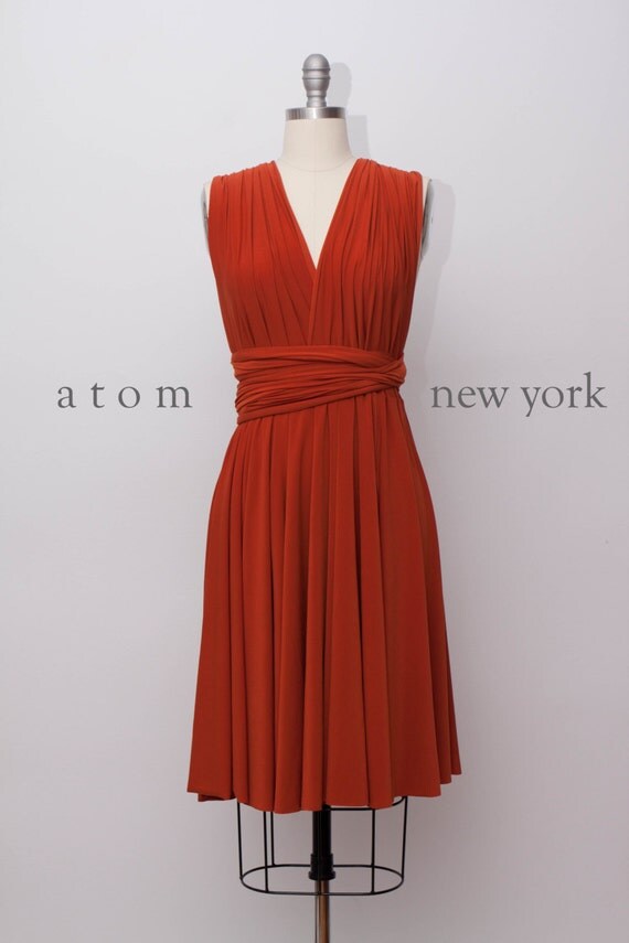 Burnt orange dress for ladies clothing