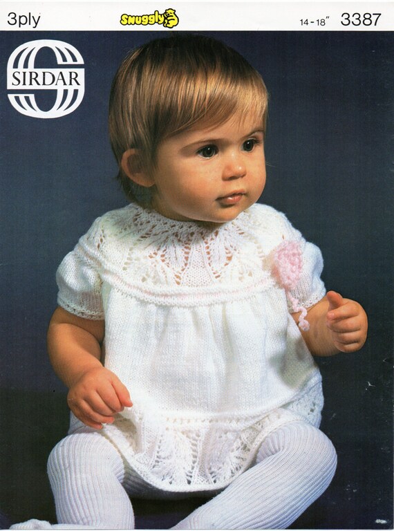 Baby Knitting Pattern Baby Girls Dress Pattern leaf pattern