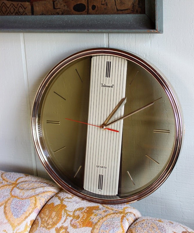 Retro Telesonic Wall Clock Modern Clear Lucite Works
