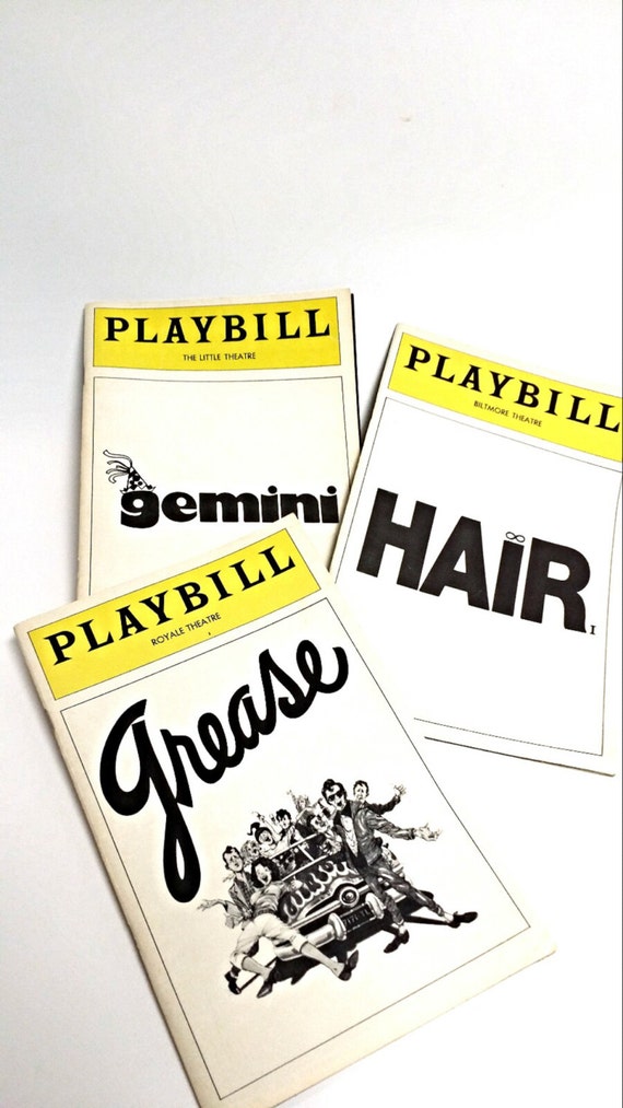 Vintage Playbill collection Broadway plays Grease Gemini