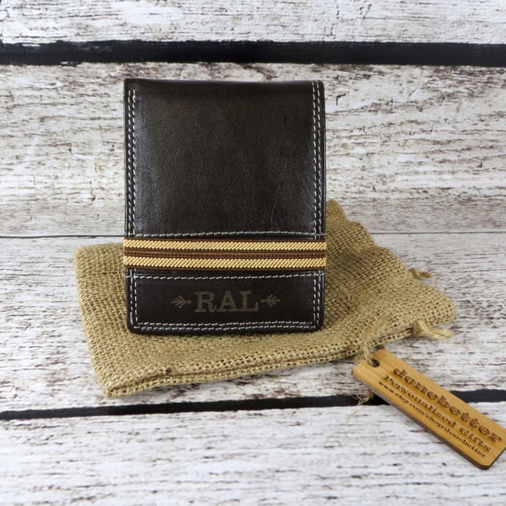 Personalized Bi Fold Mens Wallet Monogrammed Gifts for Men