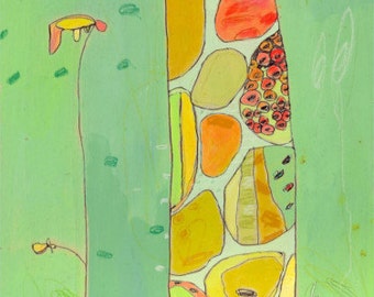 Grow Giraffe Canvas Print by Jennifer Mercede 48X12