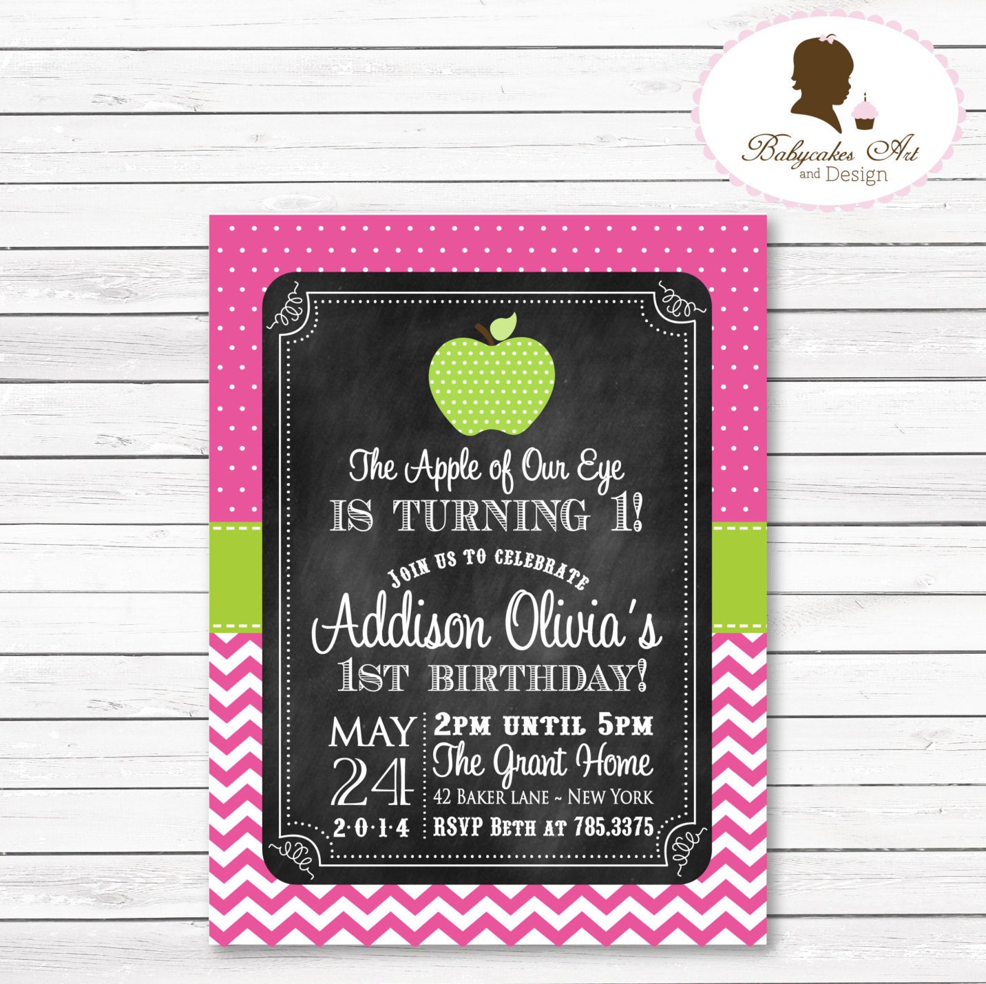 DIY Apple of Our Eye Invitation The Apple of Our by BabycakesArt