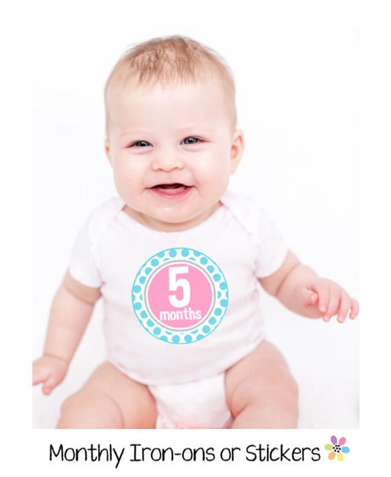 MONTHLY IRON ON Decals or Monthly Stickers 12 Monthly by MyLilTees