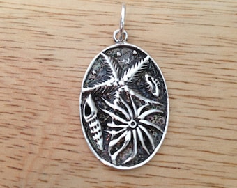 Shell Necklace - Shell Jewelry - Sterling Silver Necklace - Sterling Silver Pendant - Beach Necklace