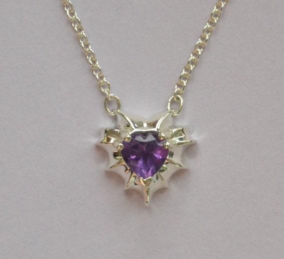 Vampire Valentines Heart Necklace Purple heart necklace