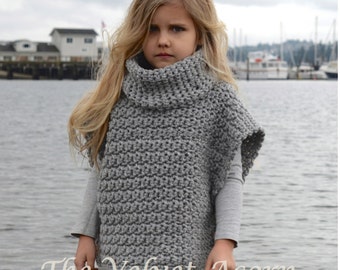 CROCHET Pattern - Aura Pullover (2, 3/4, 5/7, 8/10, 11/13, 14/16, adult S/M, adult L/XL sizes)