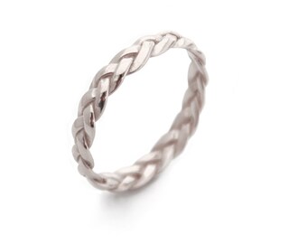 Silver Rings, Braided Silver Ring, Sterling Silver braid Ring, Silver band, Braided Ring, trending, popular rings