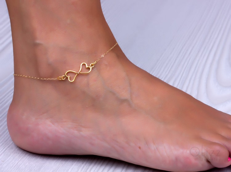 Infinity ankle bracelet infinity heart bracelet by OlizzJewelry